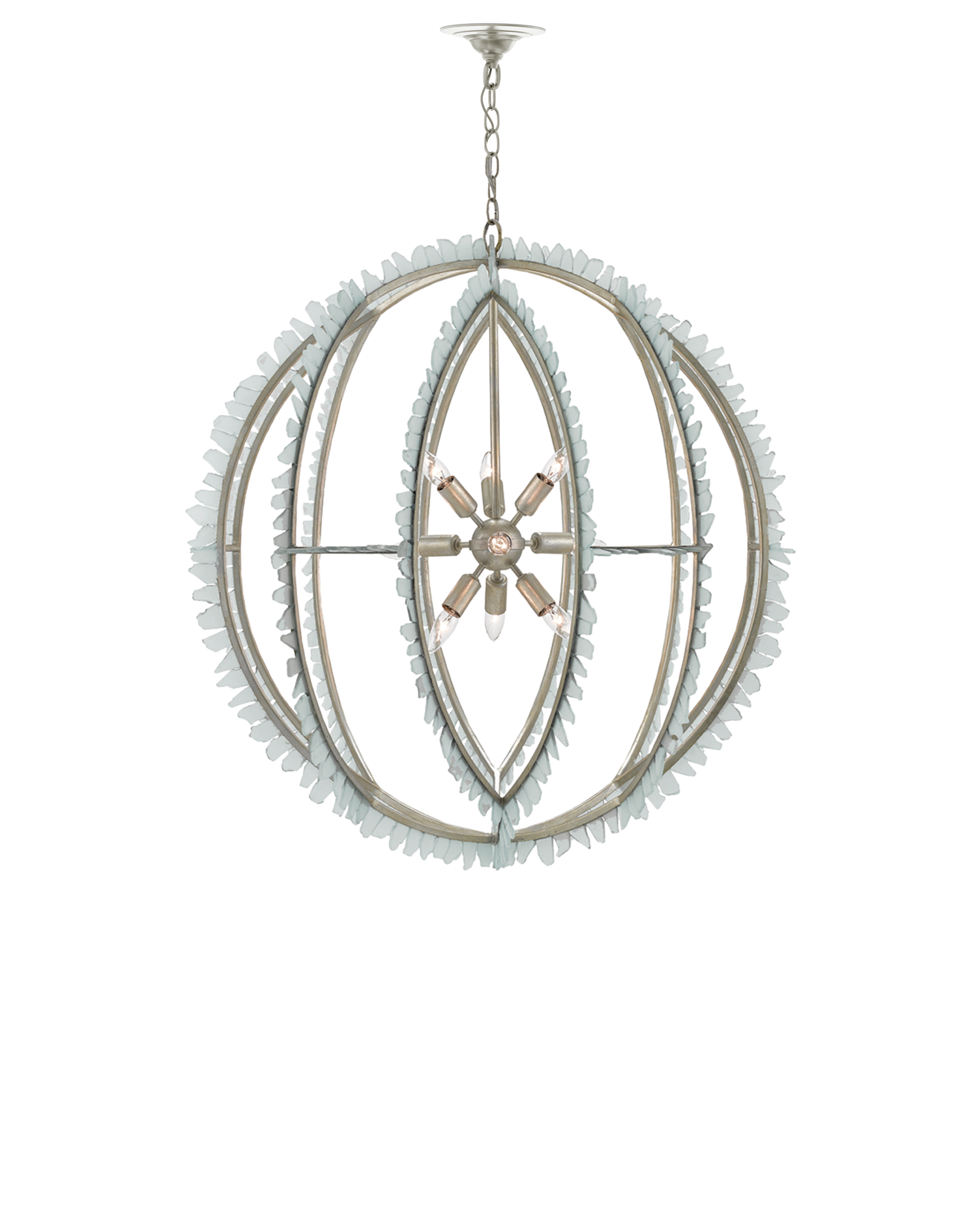 Saltwater Silver Orb Chandelier