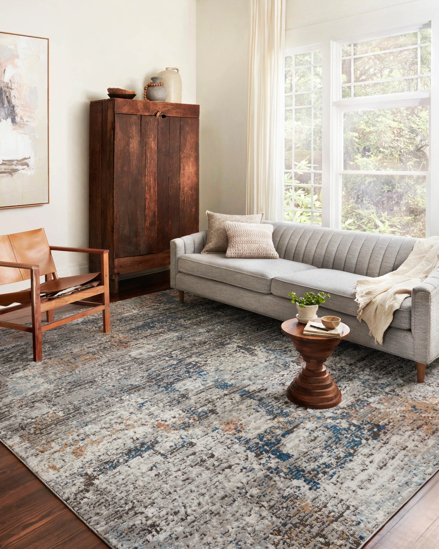 Loloi Bianca Granite / Multi 18" x 18" Sample Rug