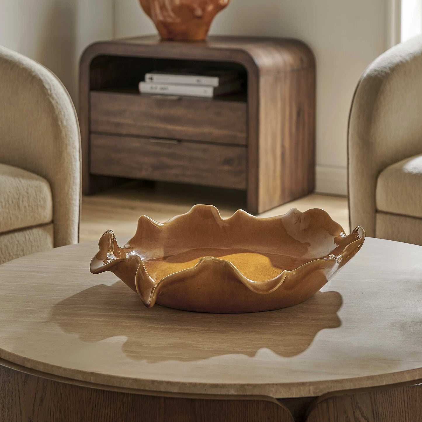 Uttermost Golden Crest Ruffle Indoor-Outdoor Bowl
