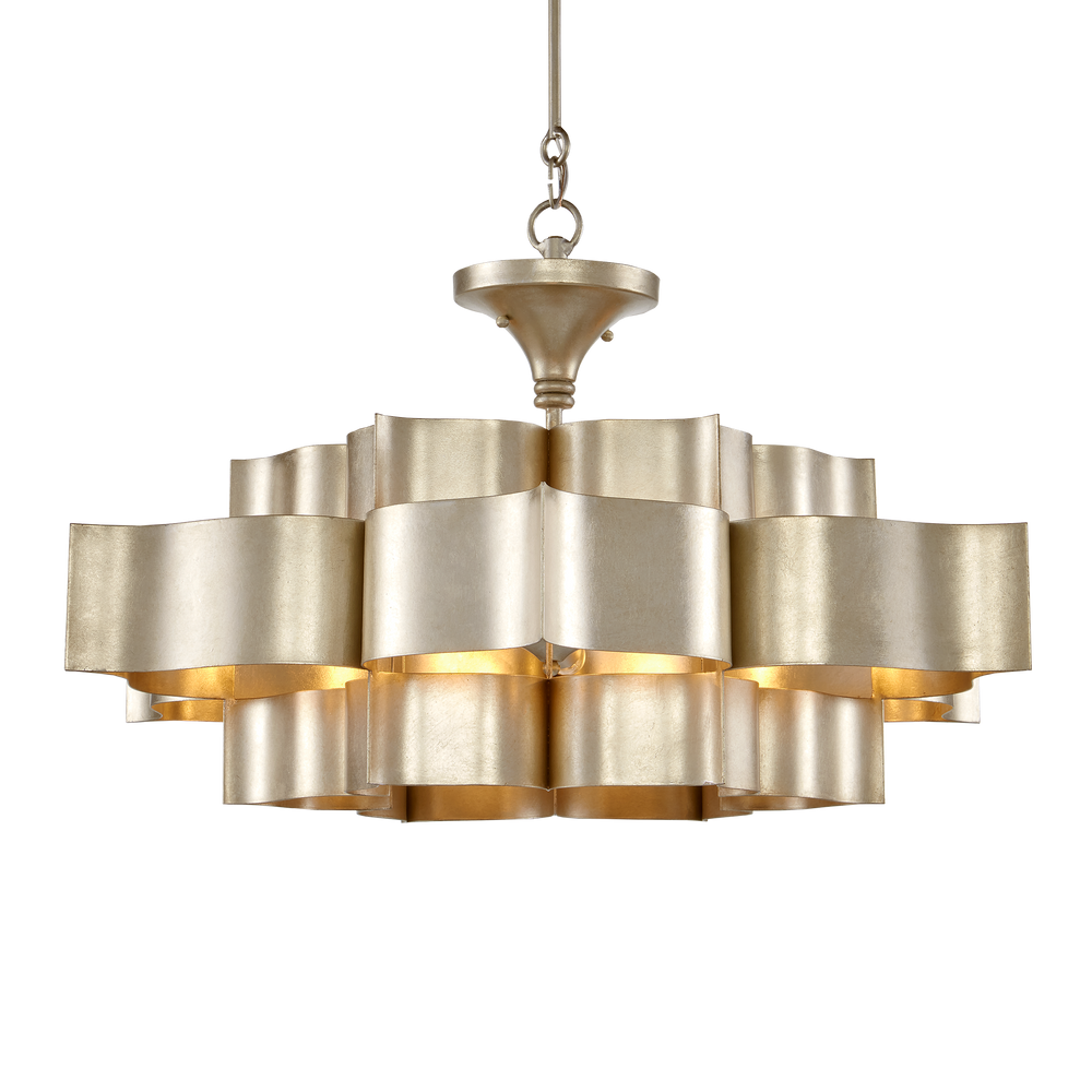 Grand Lotus Large Silver Chandelier