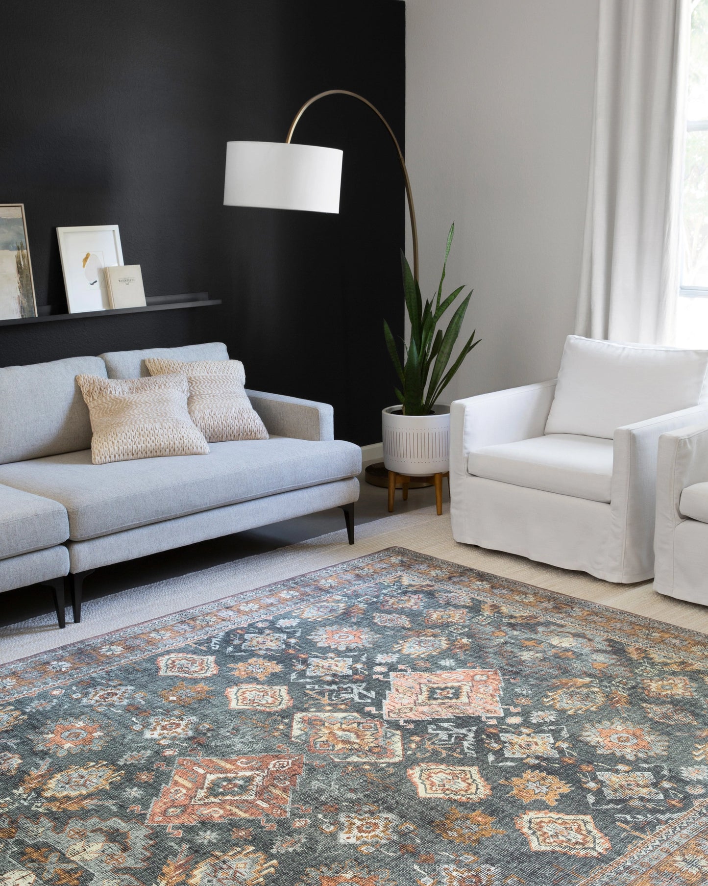 Loloi Skye Sea / Rust 7'-6" x 9'-6" Area Rug