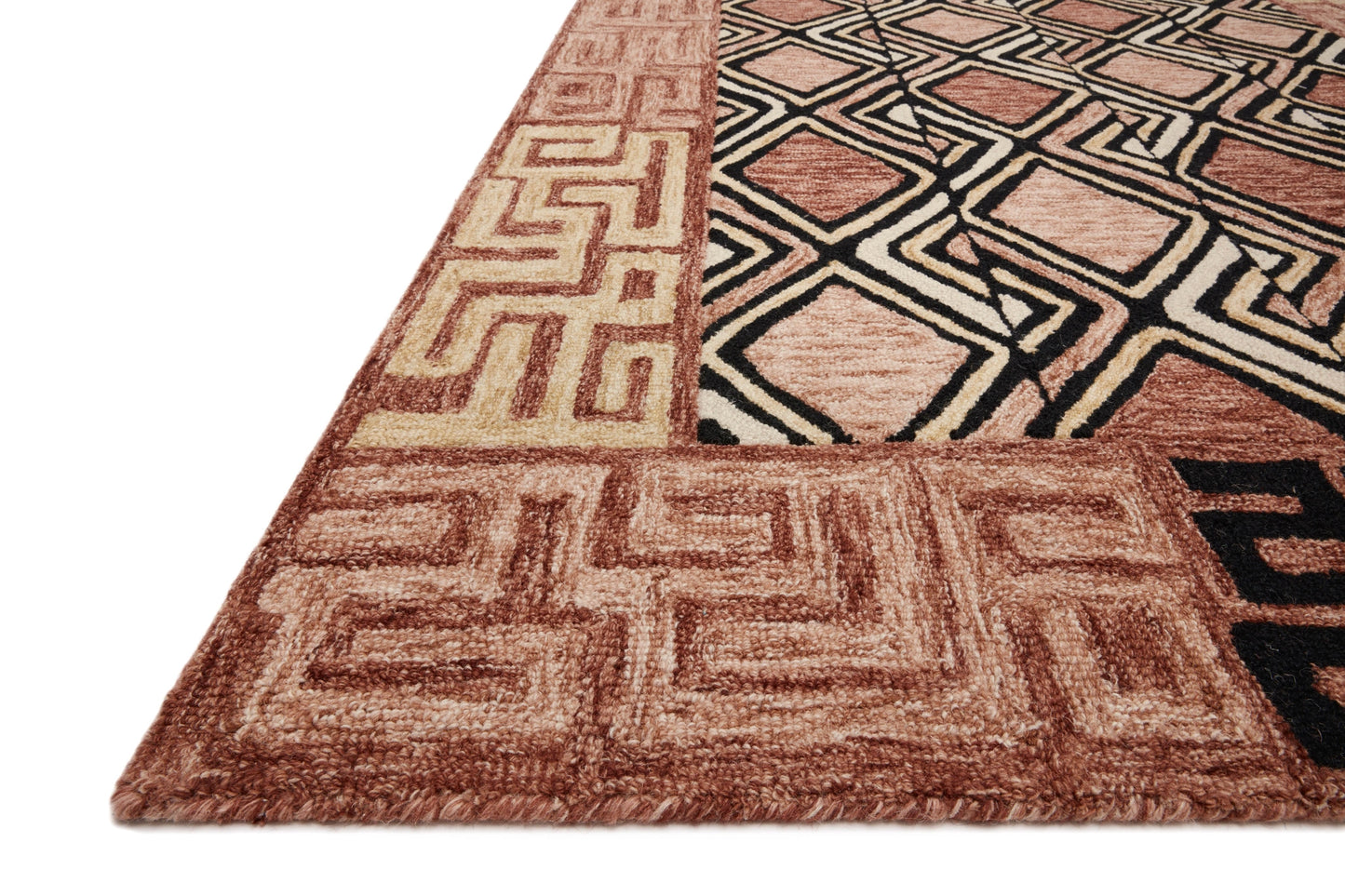 Loloi Nala Rose / Black 2'-6" x 7'-6" Runner Rug