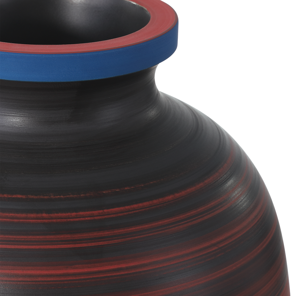 Happy 80's Black, Blue, Red & Orange Vase Set of 3.