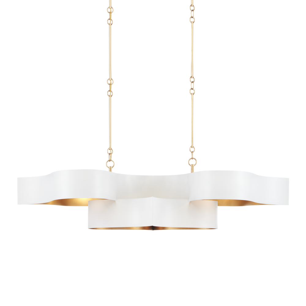 Grand Lotus Oval White Chandelier