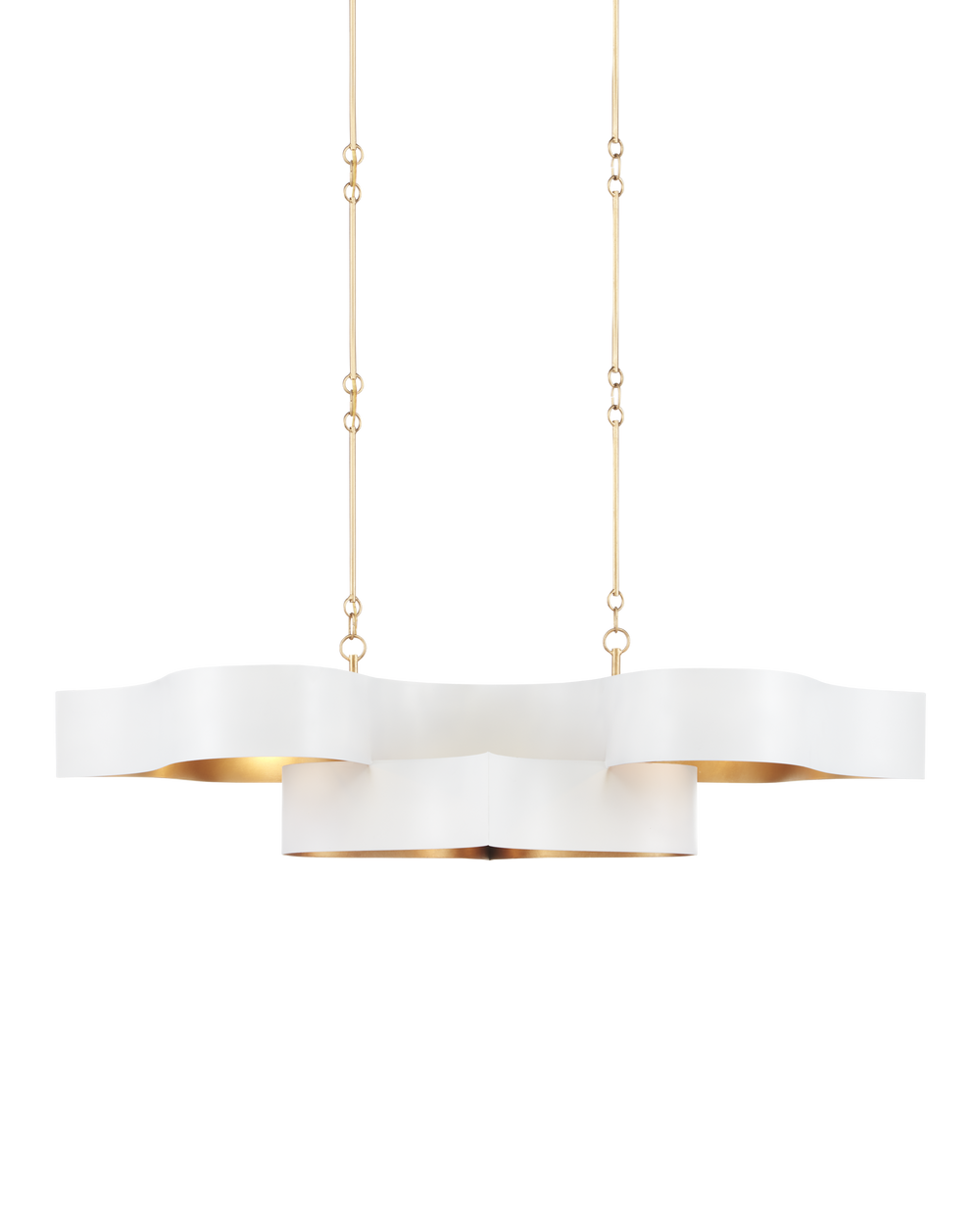 Grand Lotus Oval White Chandelier