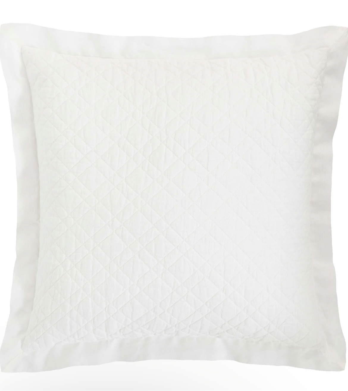 Washed Linen Quilted Euro Sham - Ivory