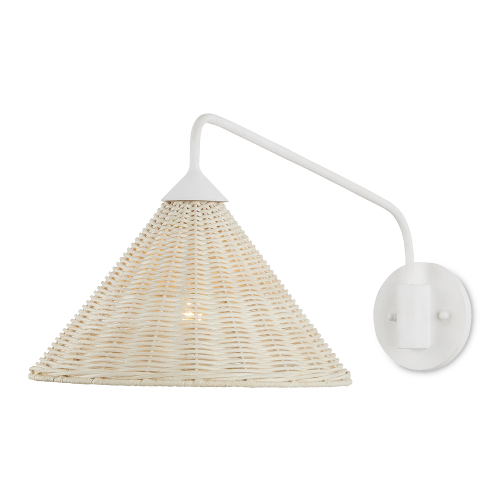 Basket White Swing-Arm Wall Sconce.