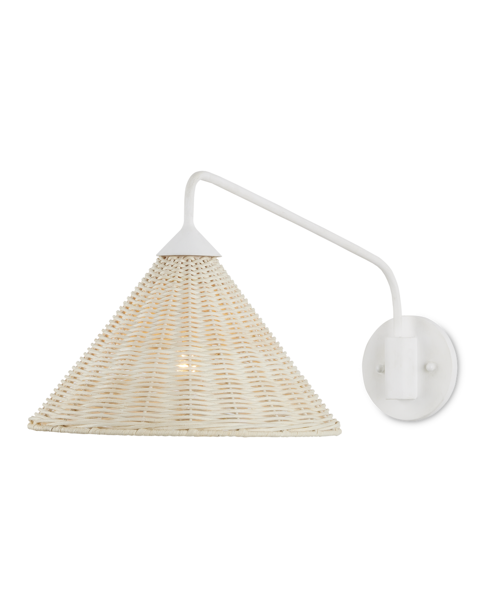 Basket White Swing-Arm Wall Sconce.