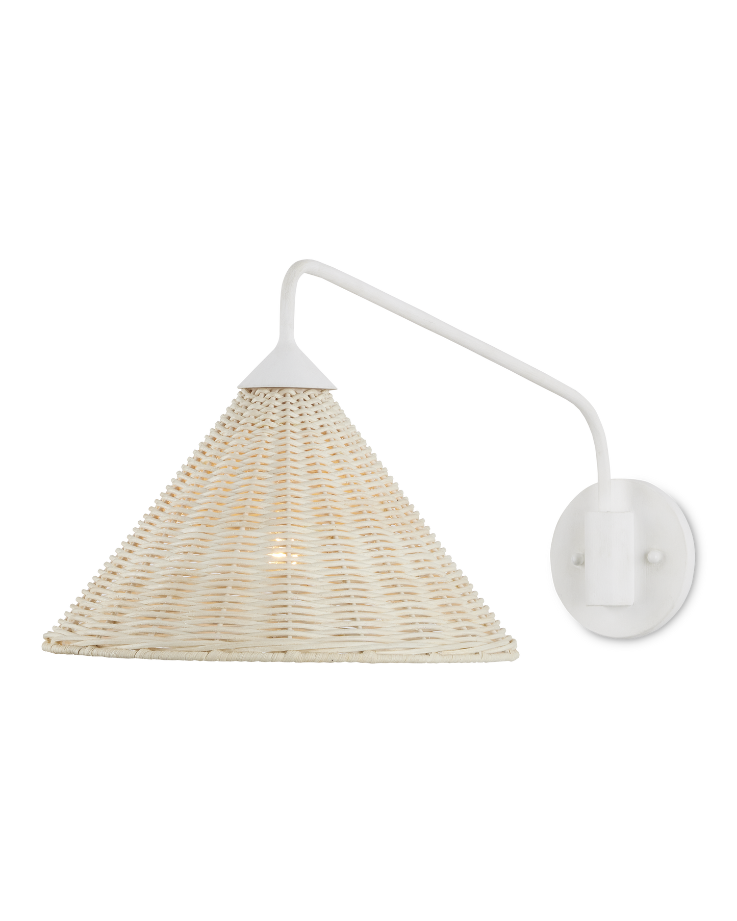 Basket White Swing-Arm Wall Sconce.