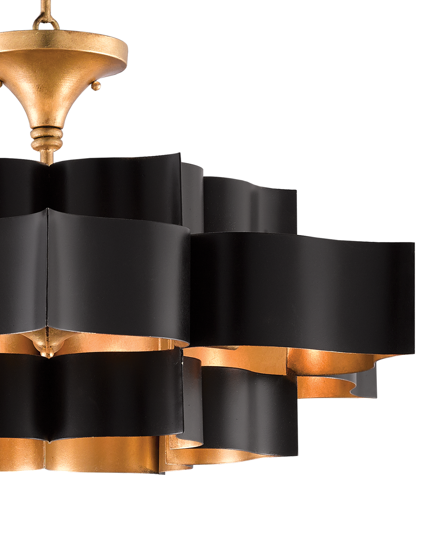 Grand Lotus Large Black Chandelier