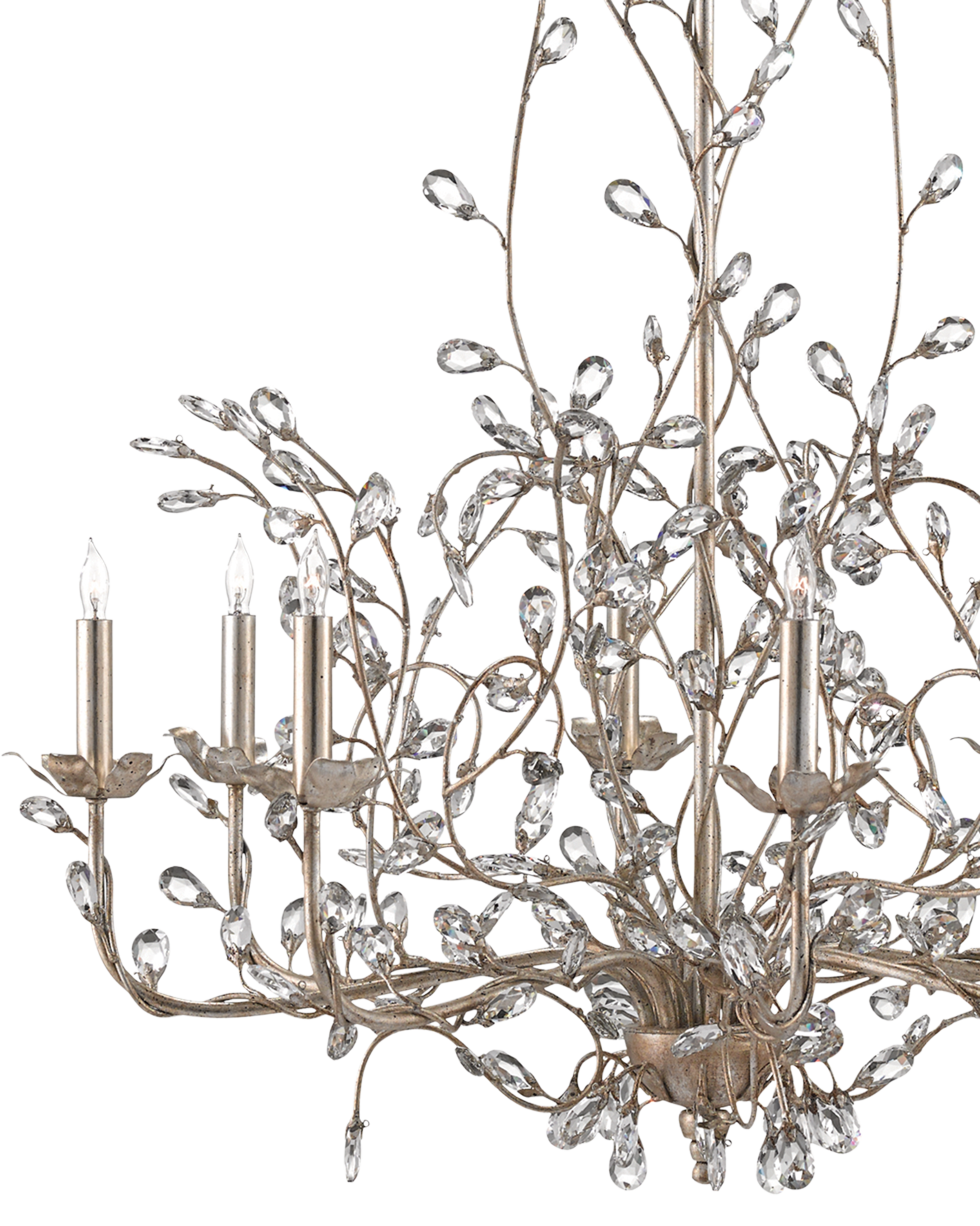 Crystal Bud Large Silver Chandelier - Thumbnail 3