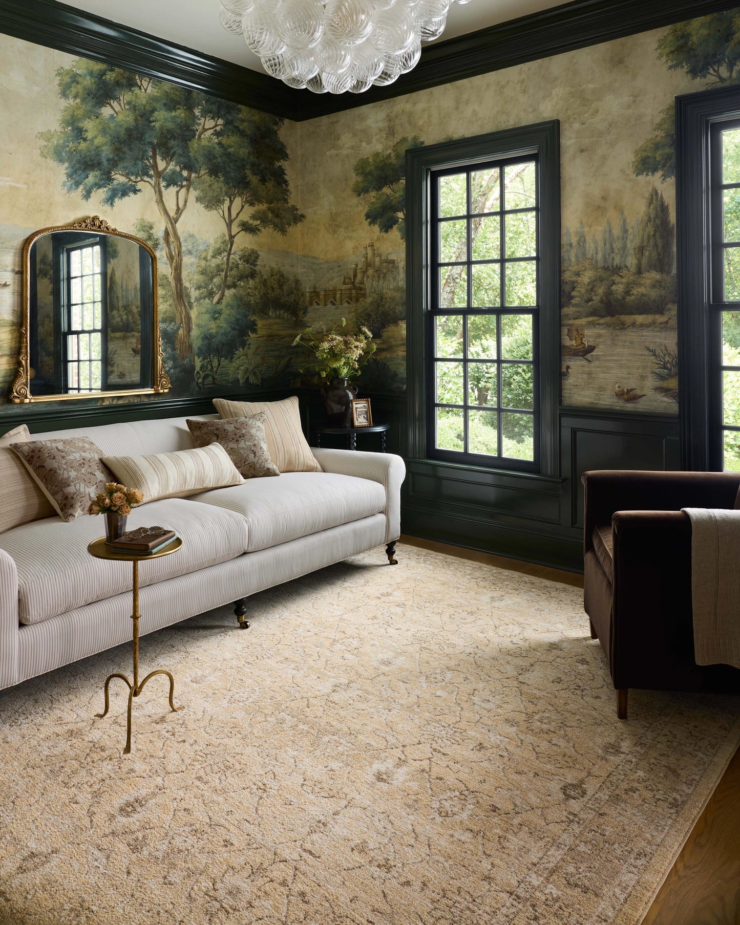 Chris Loves Julia x Loloi Palma Wheat / Bark 18" x 18" Sample Rug
