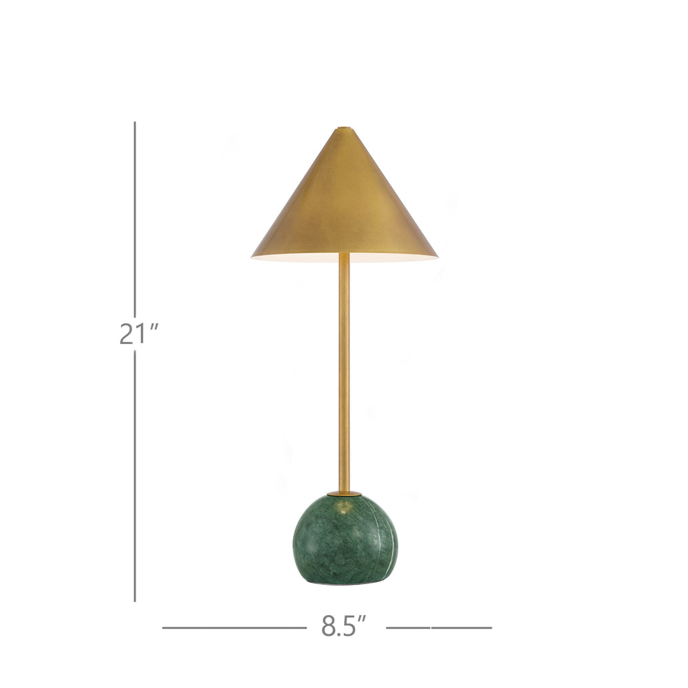 
                      
                        Journey Green & Brass Cordless Table Lamp.
                      
                    