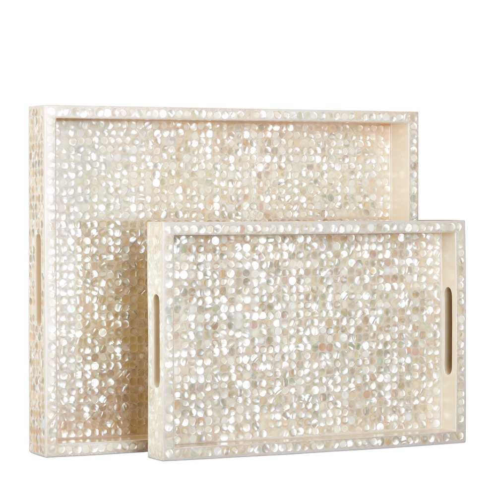 
                      
                        Gerri Dot Mother of Pearl Tray Set of 2.
                      
                    