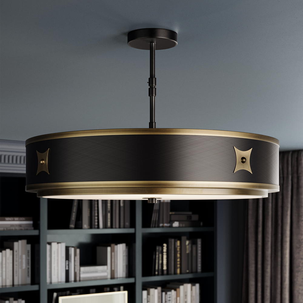 
                      
                        Huntsman Black Semi-Flush Mount.
                      
                    