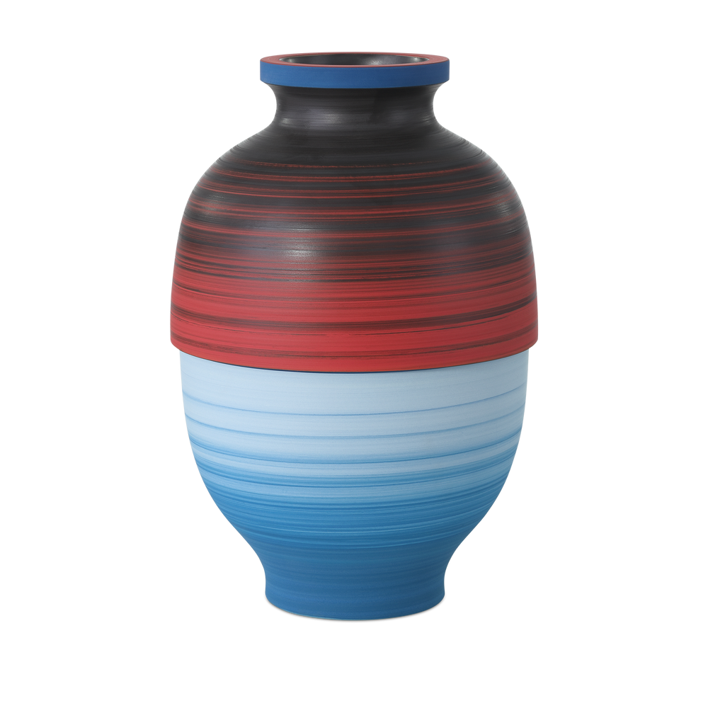 
                      
                        Happy 80's Black, Blue, Red & Orange Vase Set of 3.
                      
                    