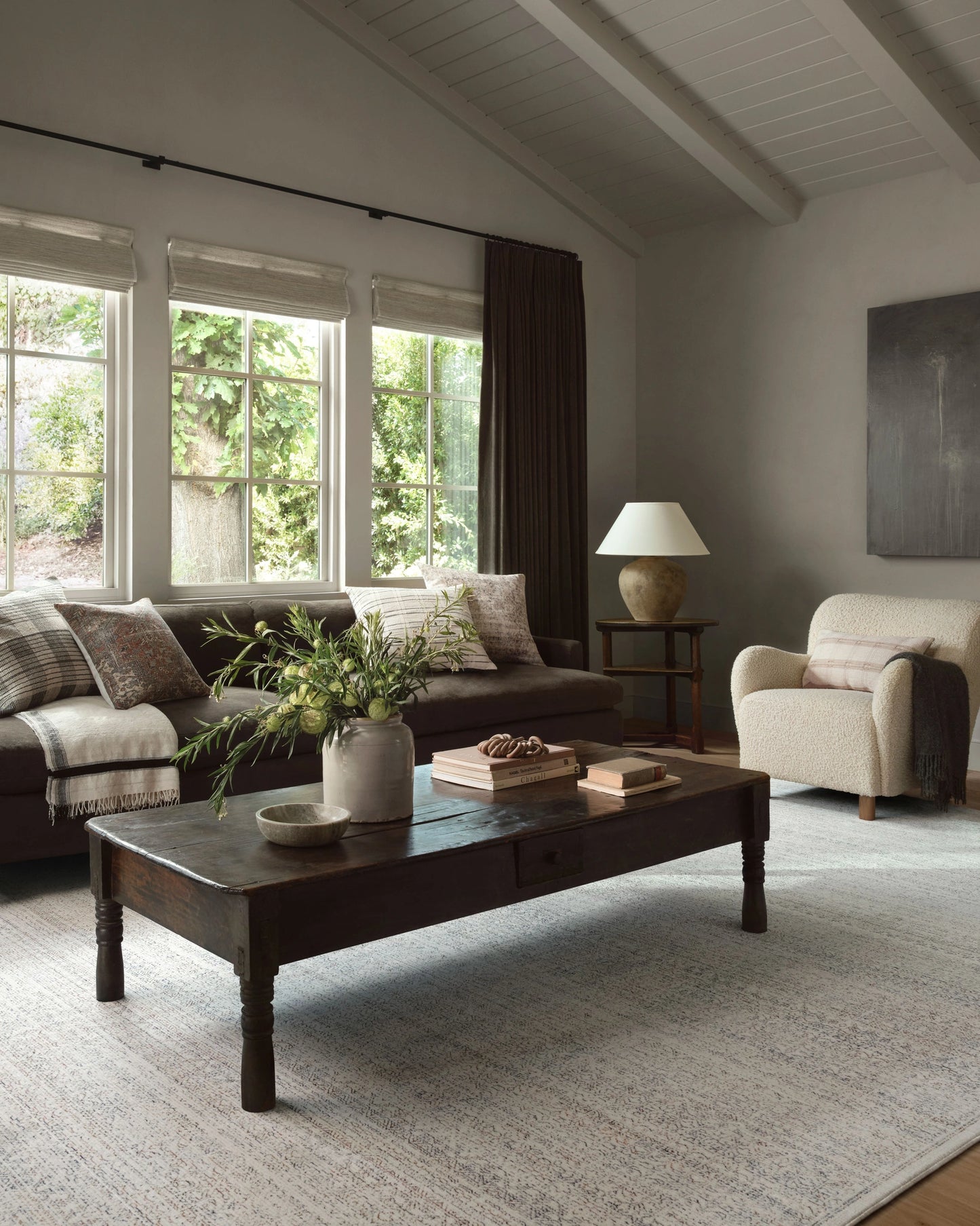 Amber Lewis x Loloi Zuma Ivory / Multi 5'-3" x 7'-9" Area Rug