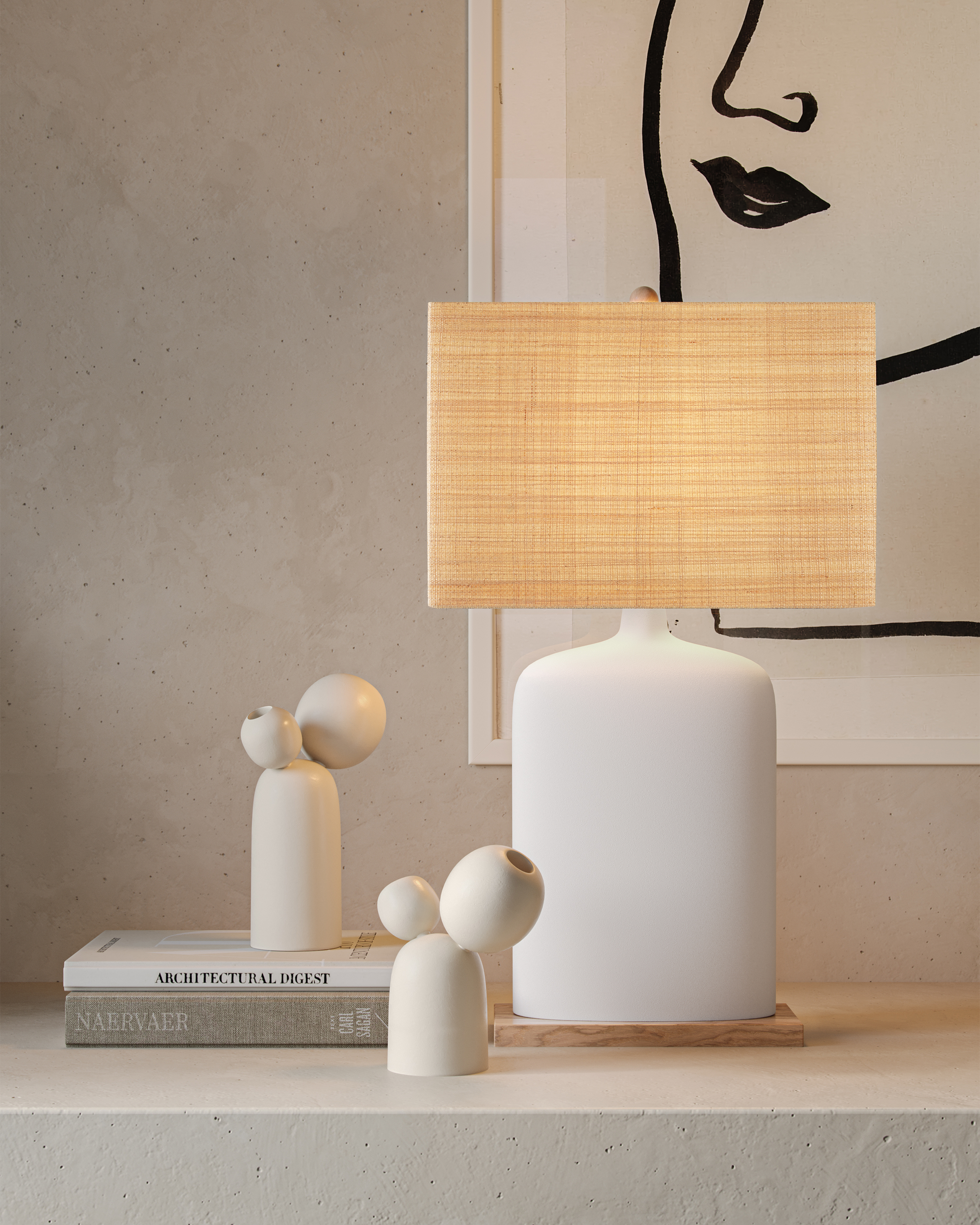 Musing White Table Lamp - Thumbnail 5