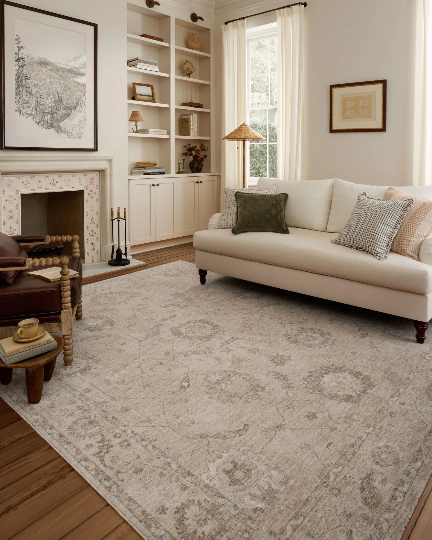 Chris Loves Julia x Loloi Louisa Oatmeal / Slate 11'-6" x 15'-7" Area Rug