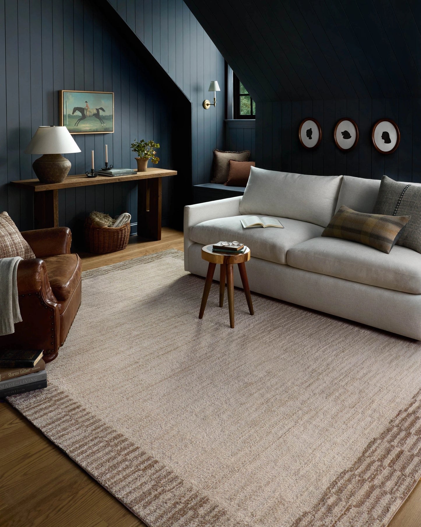 Chris Loves Julia x Loloi Calvin Ivory / Pebble 2'-7" x 10'-0" Runner Rug