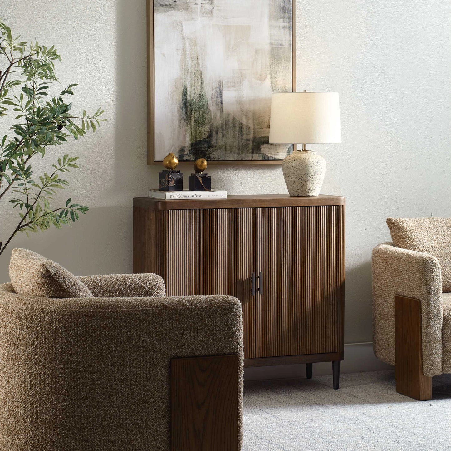 Uttermost Pinstripe Tambour 2 Door Cabinet