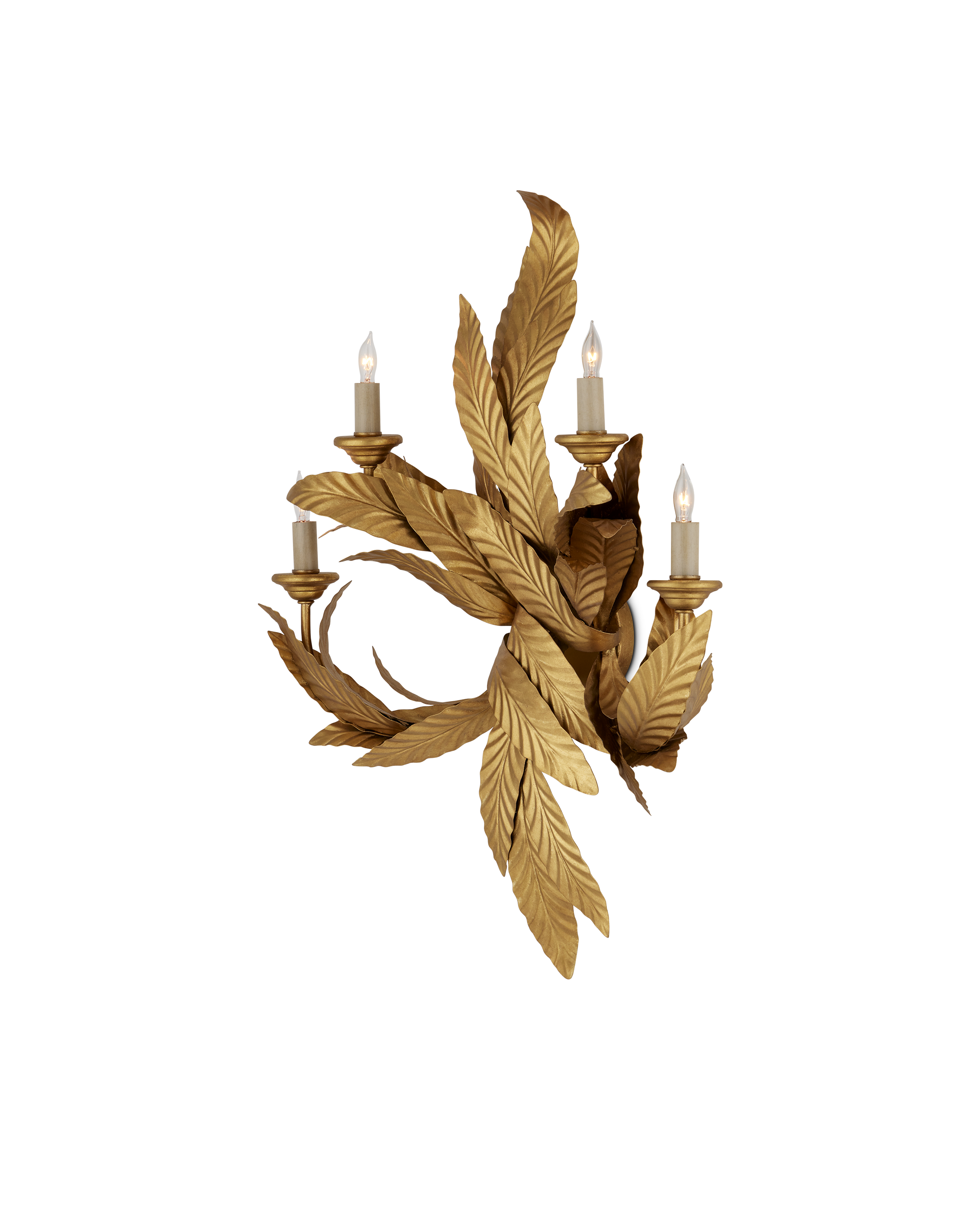 Apollo Gold Twisted Leaf Wall Sconce
