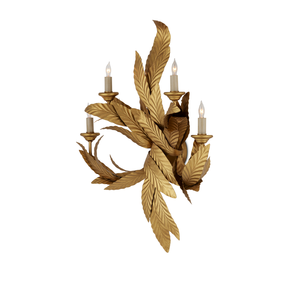 Apollo Gold Twisted Leaf Wall Sconce