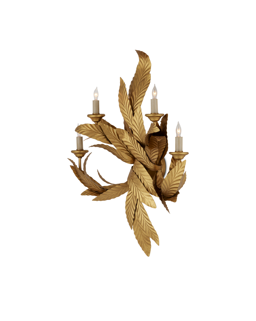 Apollo Gold Twisted Leaf Wall Sconce
