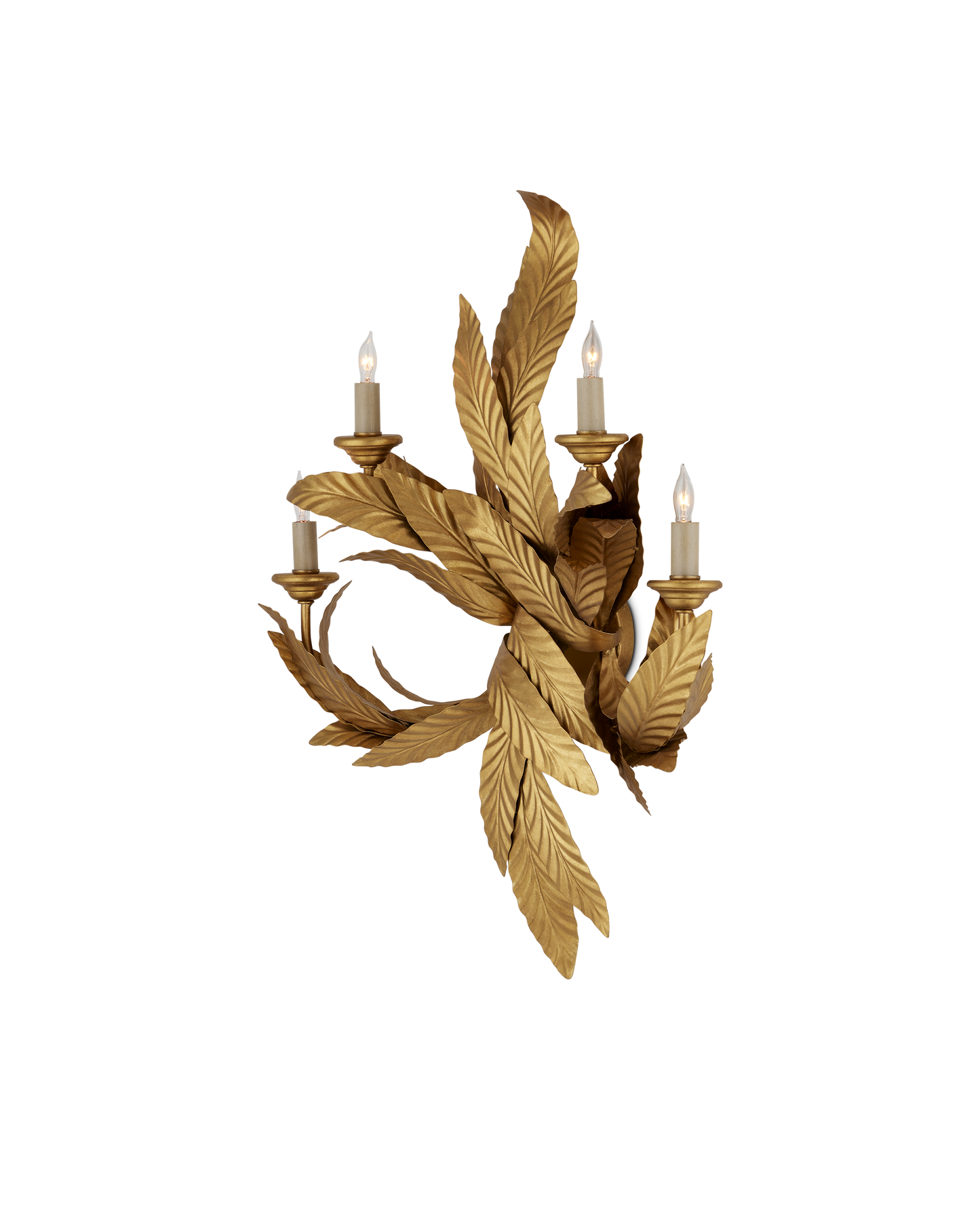 Apollo Gold Twisted Leaf Wall Sconce