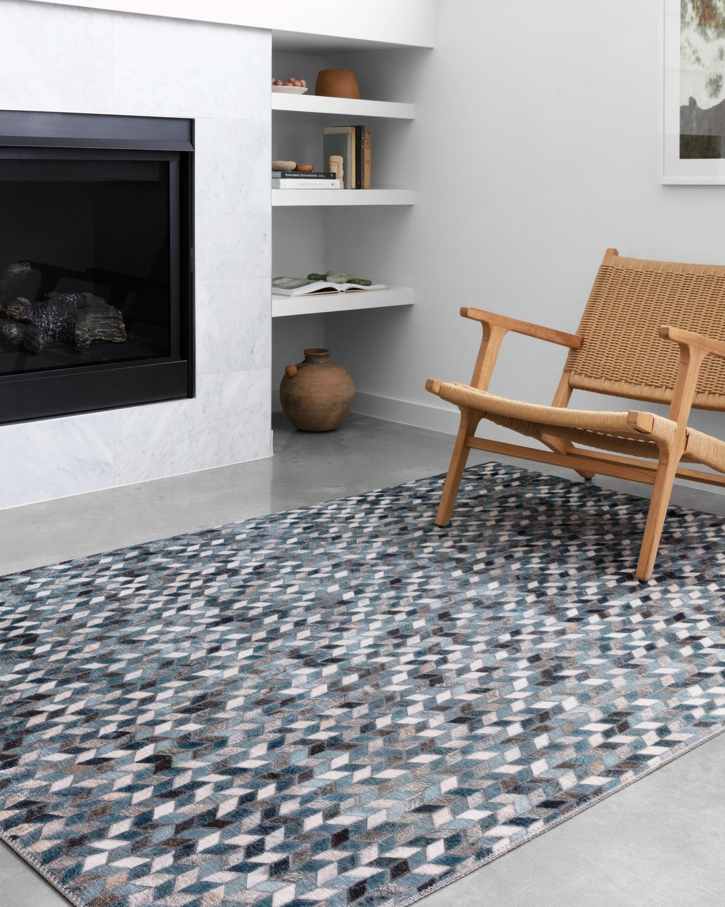 Loloi Maddox Ocean / Grey 18" x 18" Sample Rug