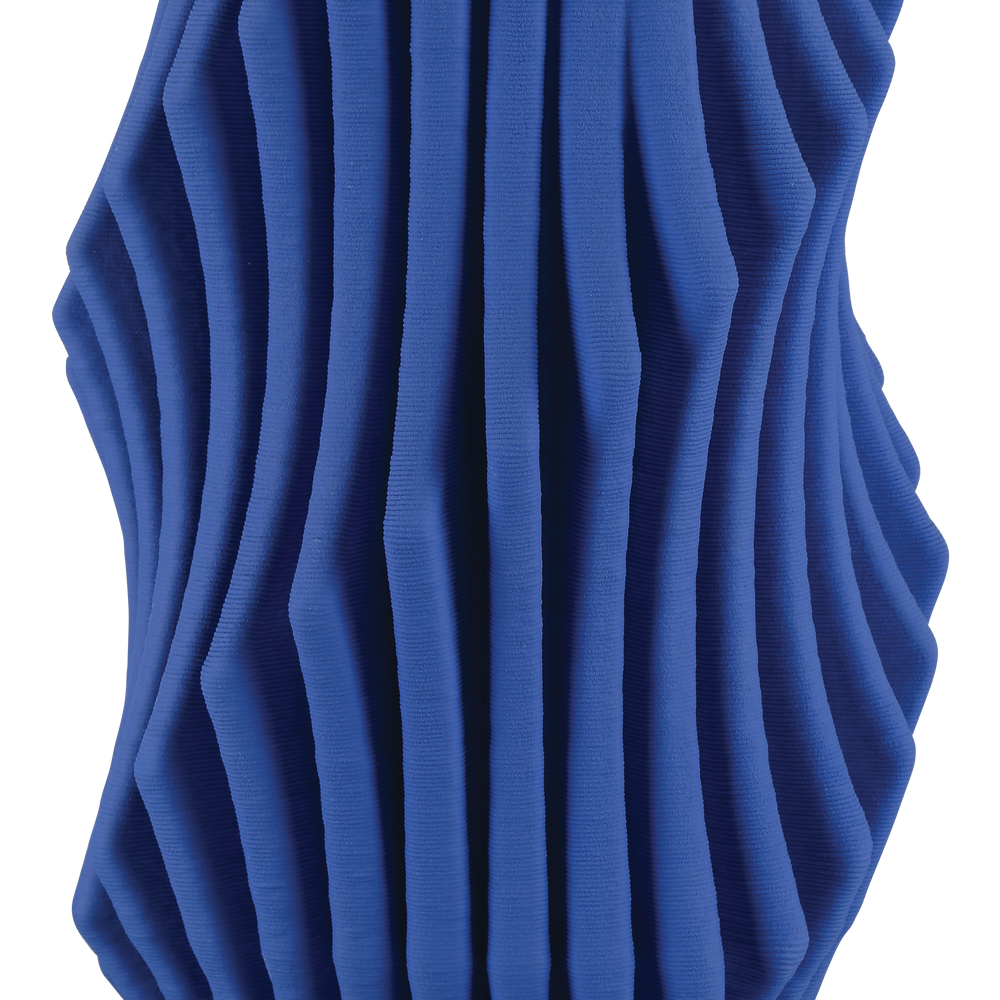 Blue Pleat Large Vase.