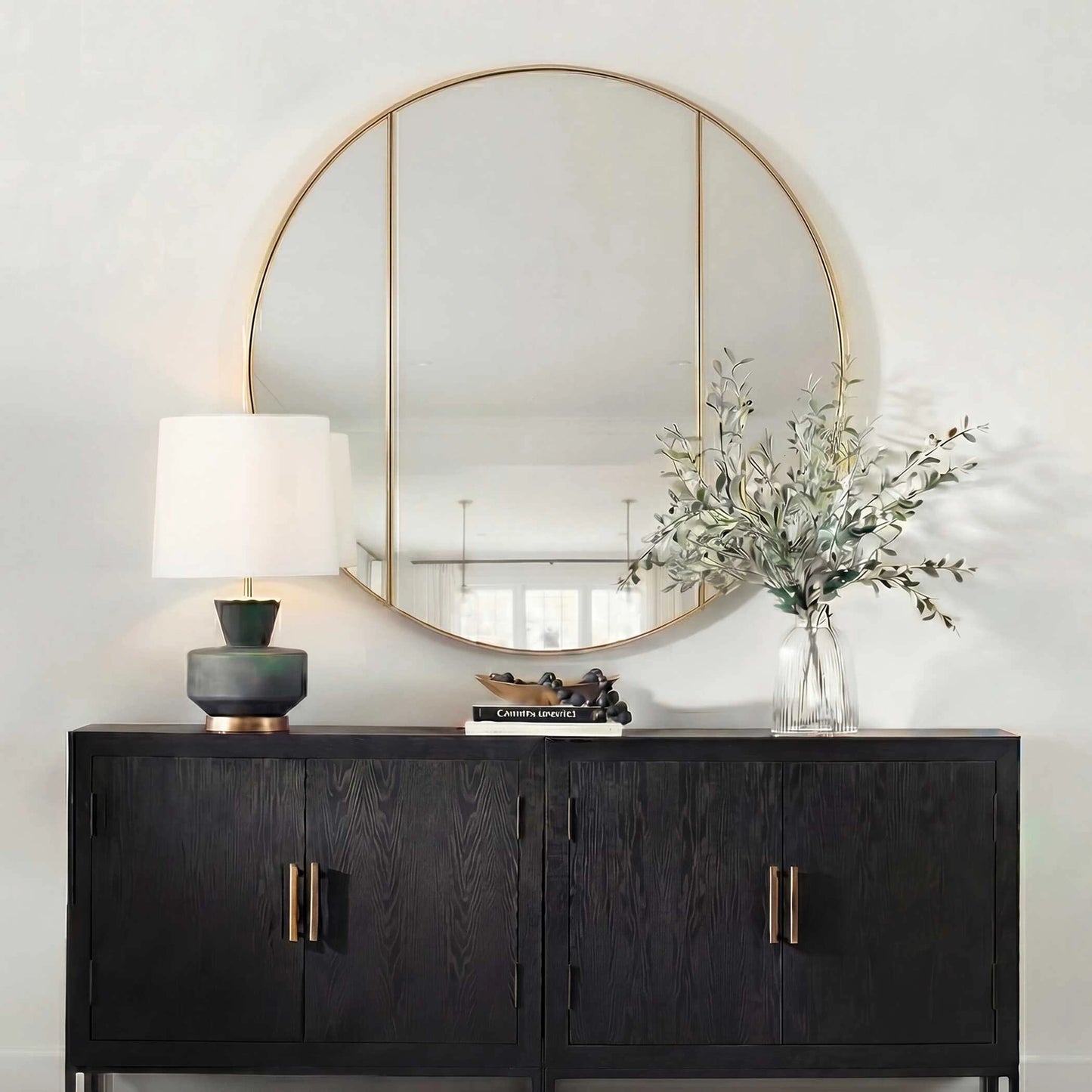 Uttermost Amram Antique Brass Round Mirror