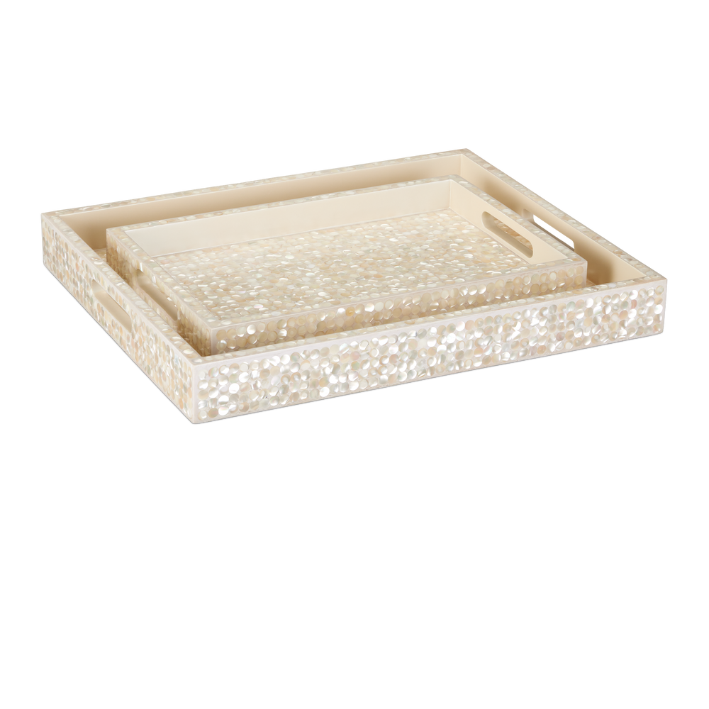
                      
                        Gerri Dot Mother of Pearl Tray Set of 2.
                      
                    