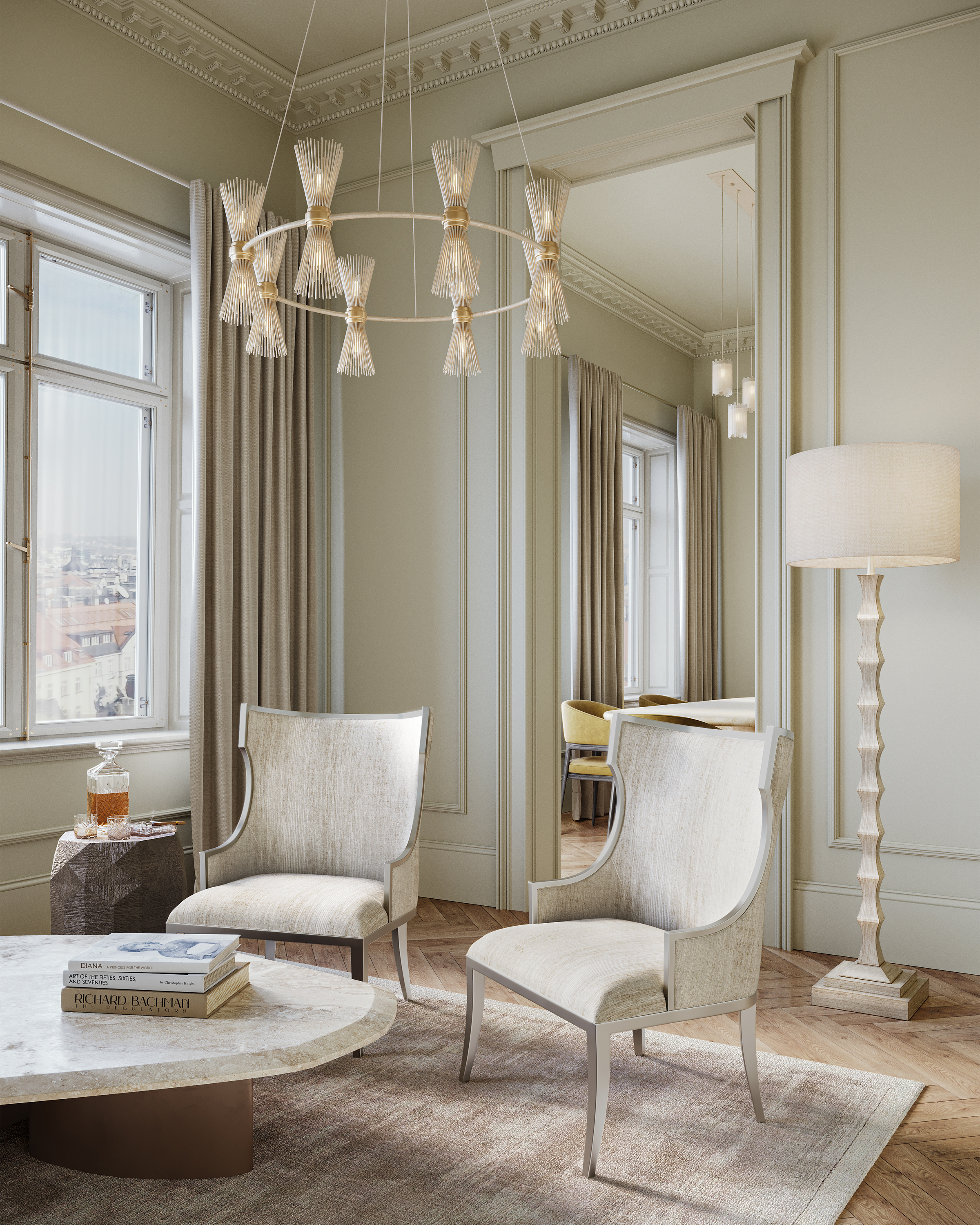 Novatude Gold & Silver Chandelier - Thumbnail 4