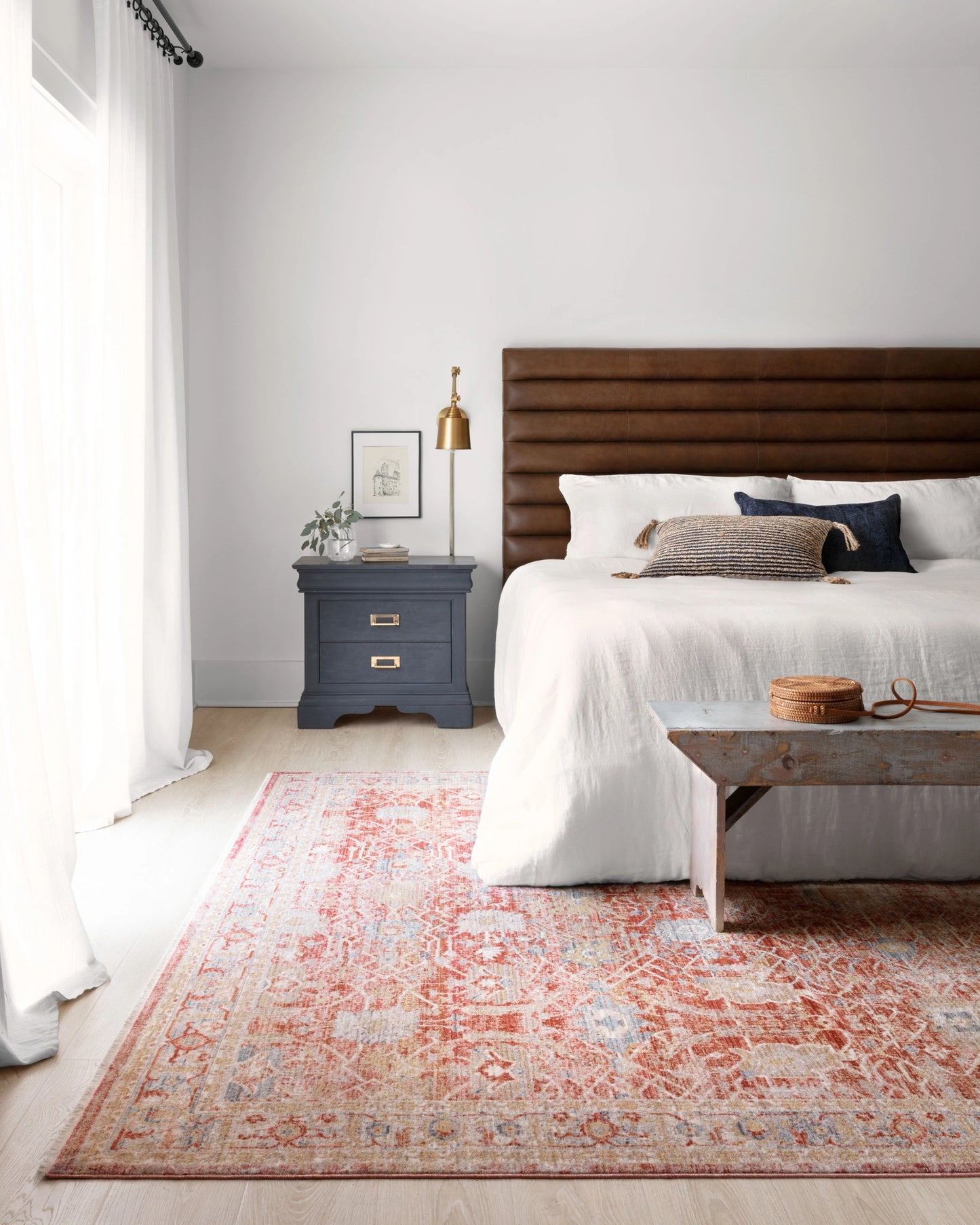 Loloi Claire Red / Ivory 18" x 18" Sample Rug