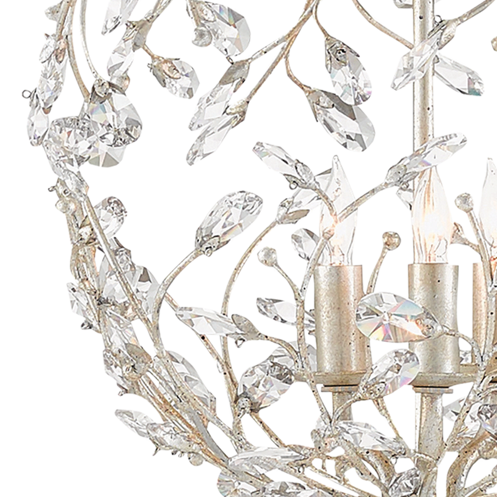 Crystal Bud Silver Orb Chandelier