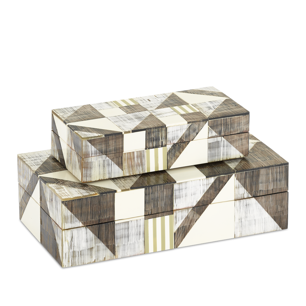 Modernist Bone & Horn Boxes Set of 2.