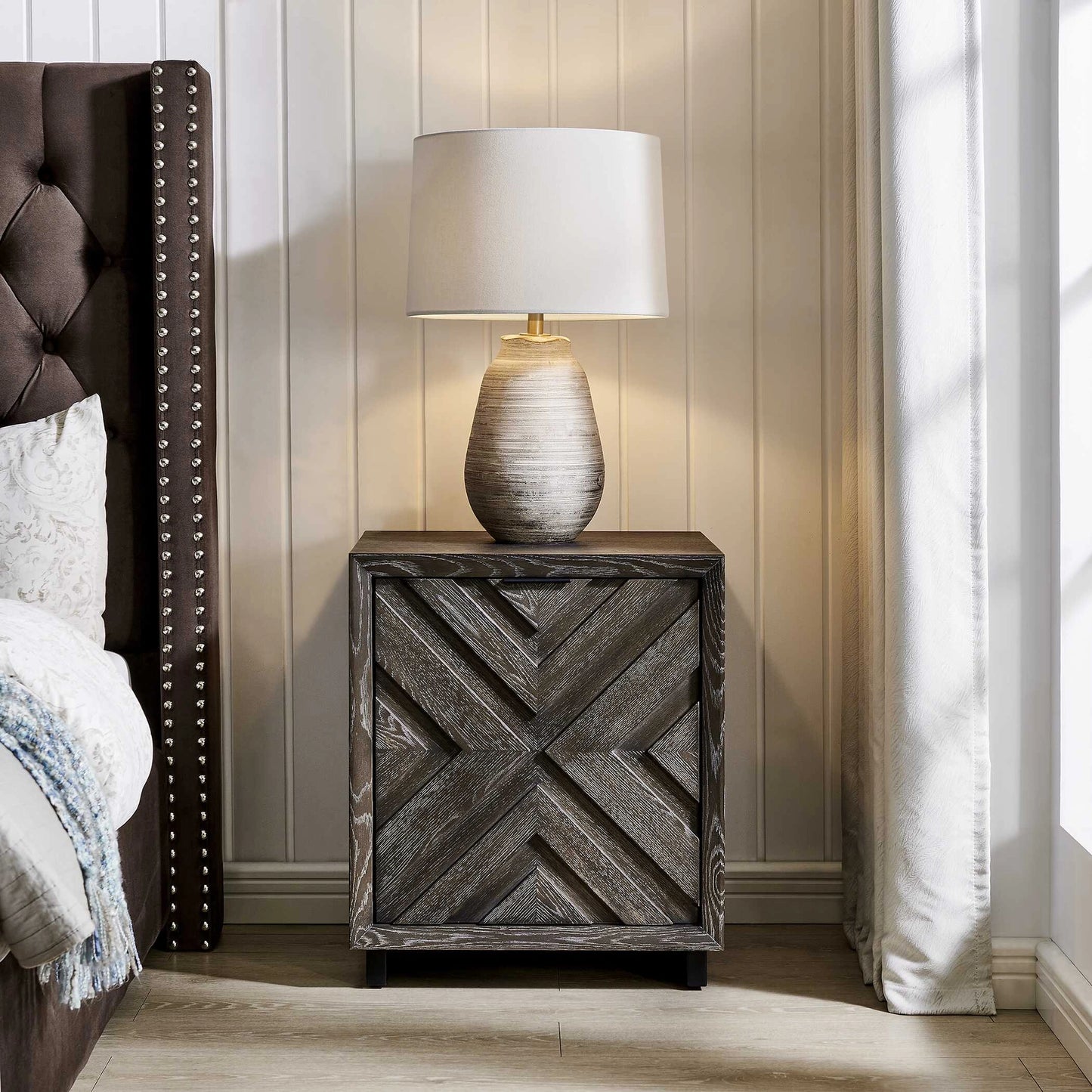 Uttermost Barrett Dark Charcoal Oak Cabinet