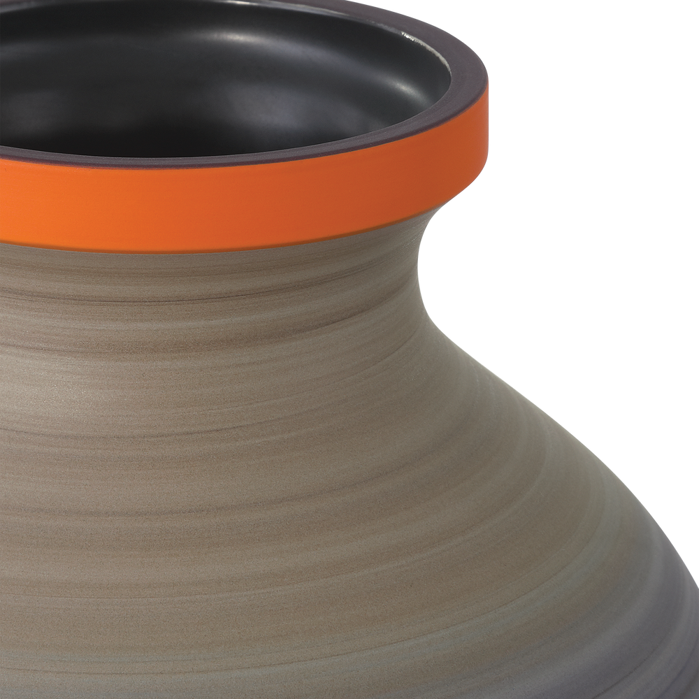 
                      
                        Happy 80's Gray, Beige, Orange & Blue Vase Set of 3.
                      
                    