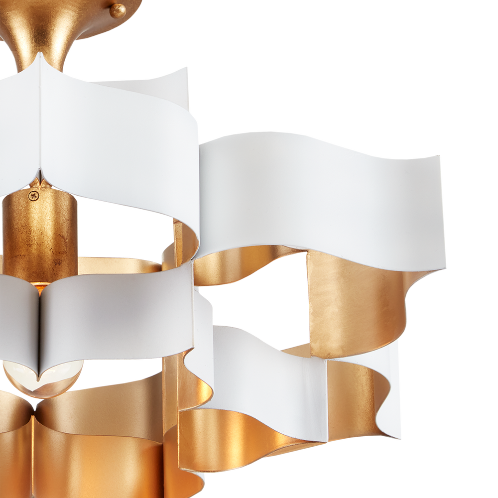Grand Lotus Small White Chandelier