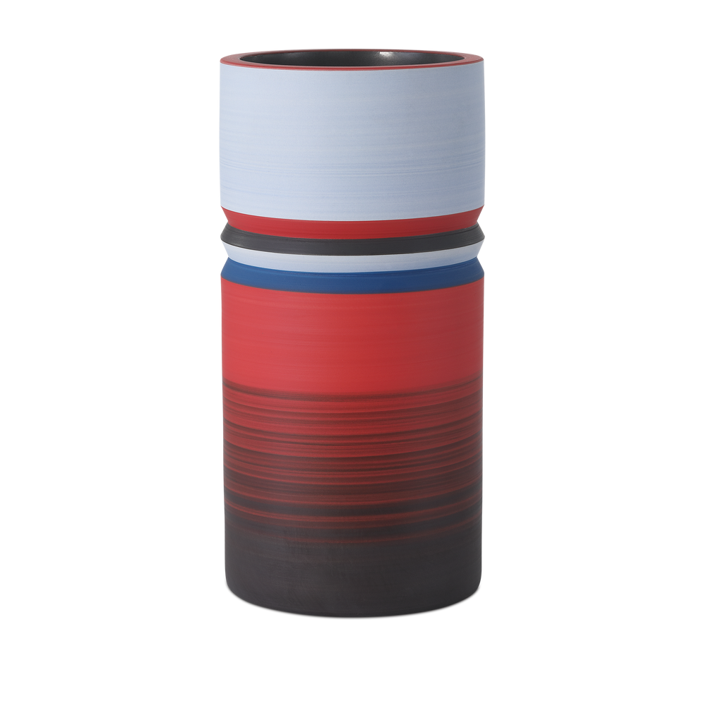 
                      
                        Happy 80's Black, Blue, Red & Orange Vase Set of 3.
                      
                    