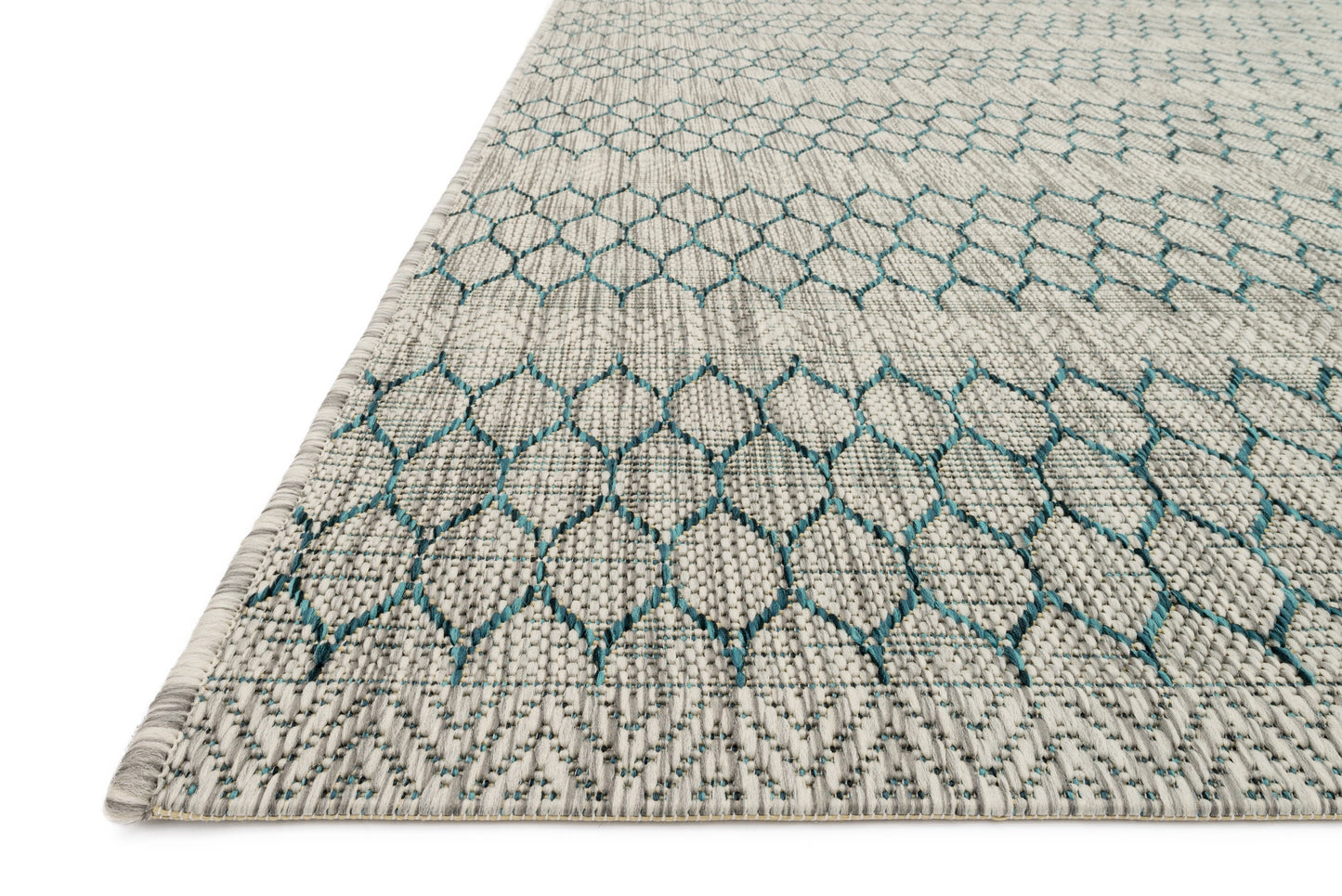 Loloi Isle Grey / Teal 3'-11" x 5'-10" Accent Rug