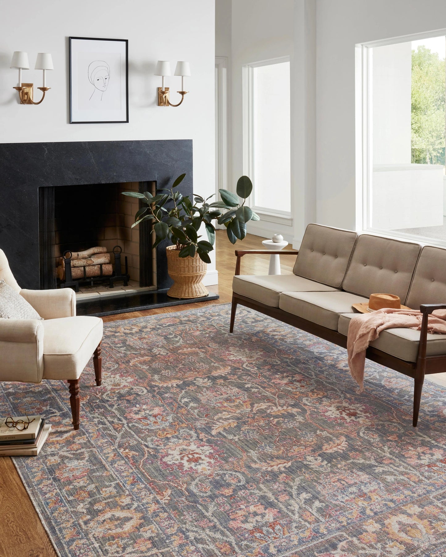 Chris Loves Julia x Loloi Rosemarie Stone / Multi 18" x 18" Sample Rug