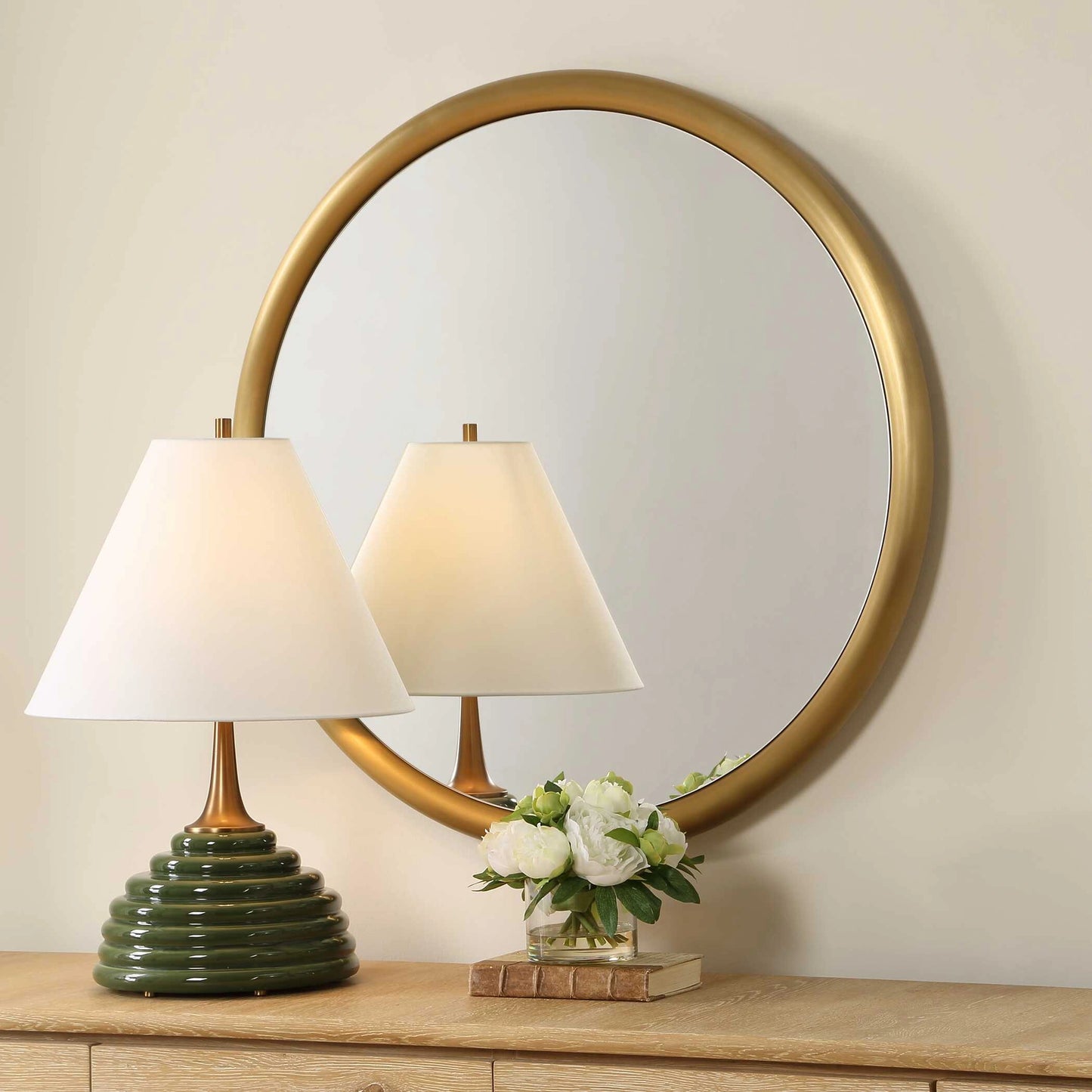Uttermost Atkinson Modern Brass Round Mirror