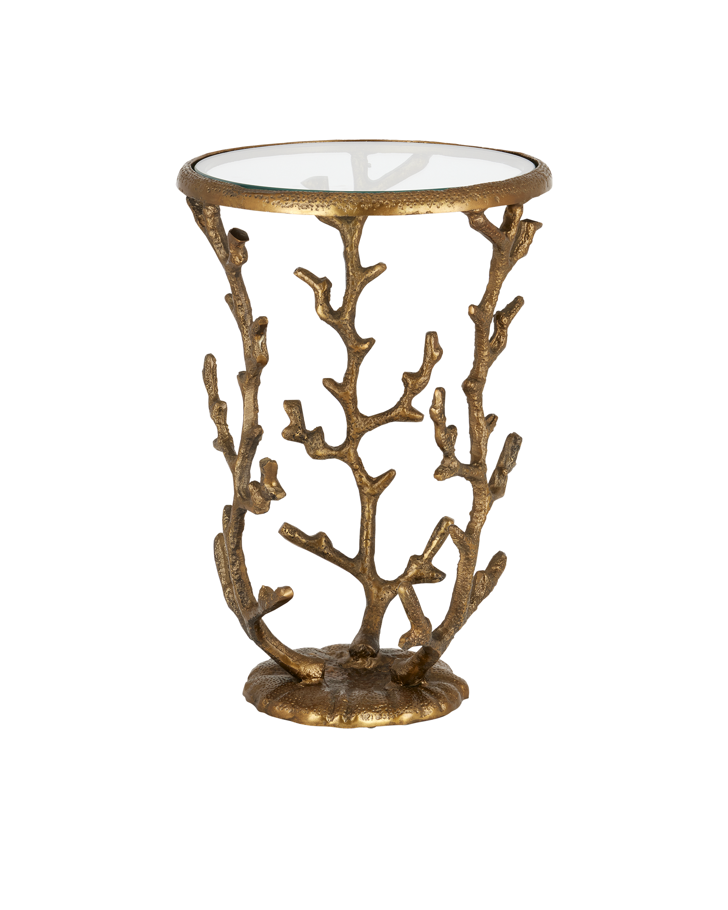 Coral Brass Accent Table
