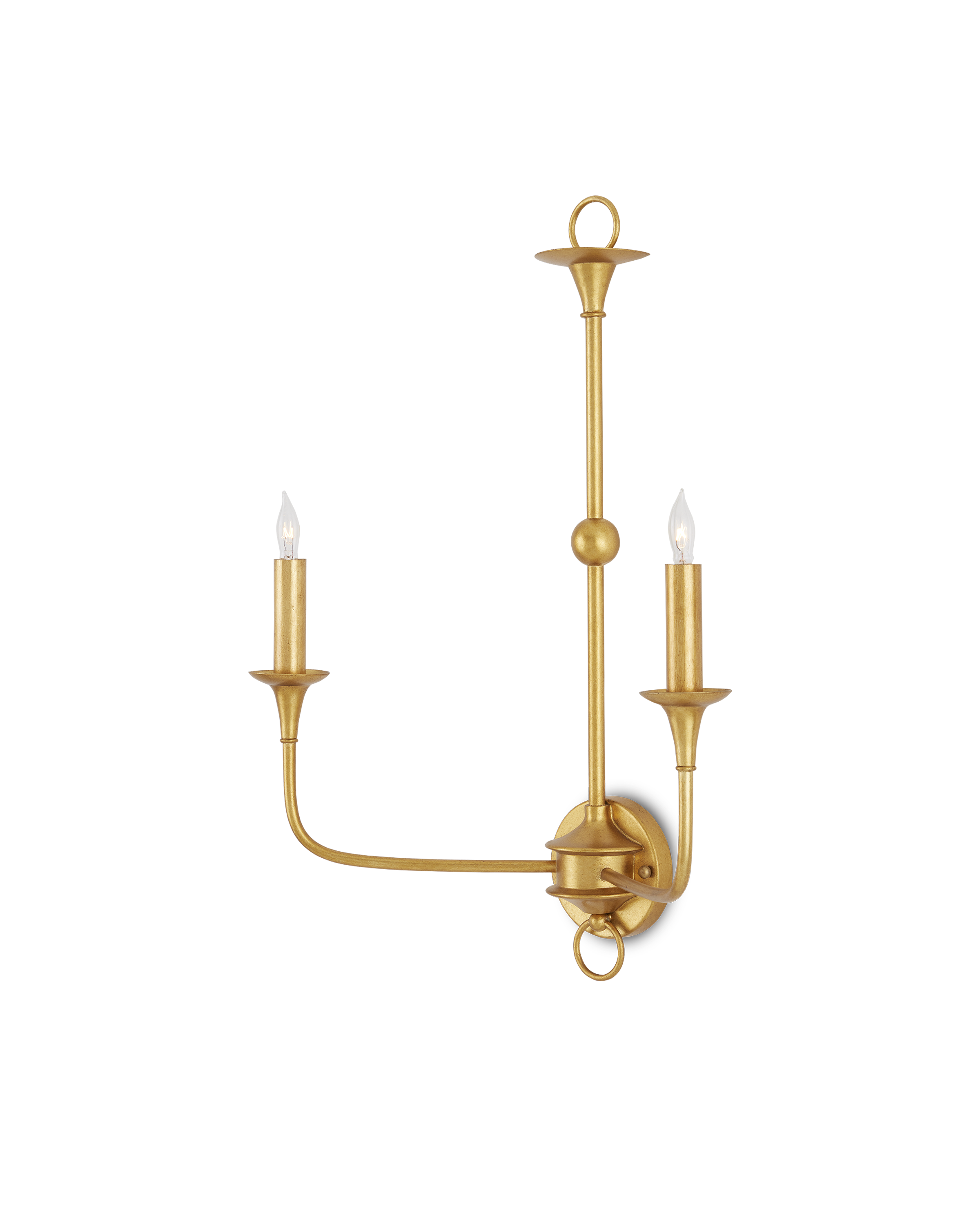 Nottaway Gold Double-Light Wall Sconce - Thumbnail 4