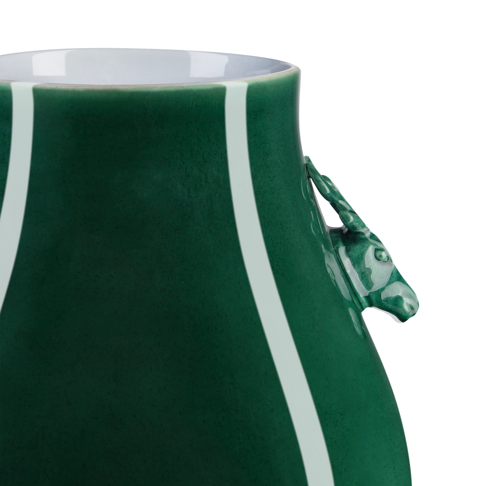 Imperial Green Deer Ears Vase.