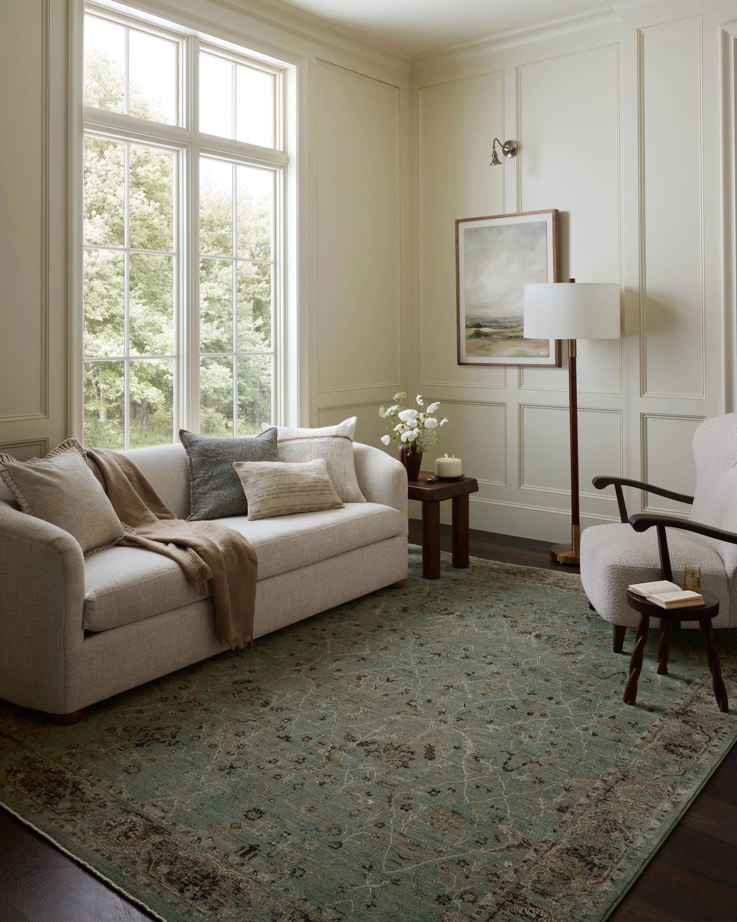 Loloi Briar Aqua / Olive 5'-3" x 7'-6" Area Rug