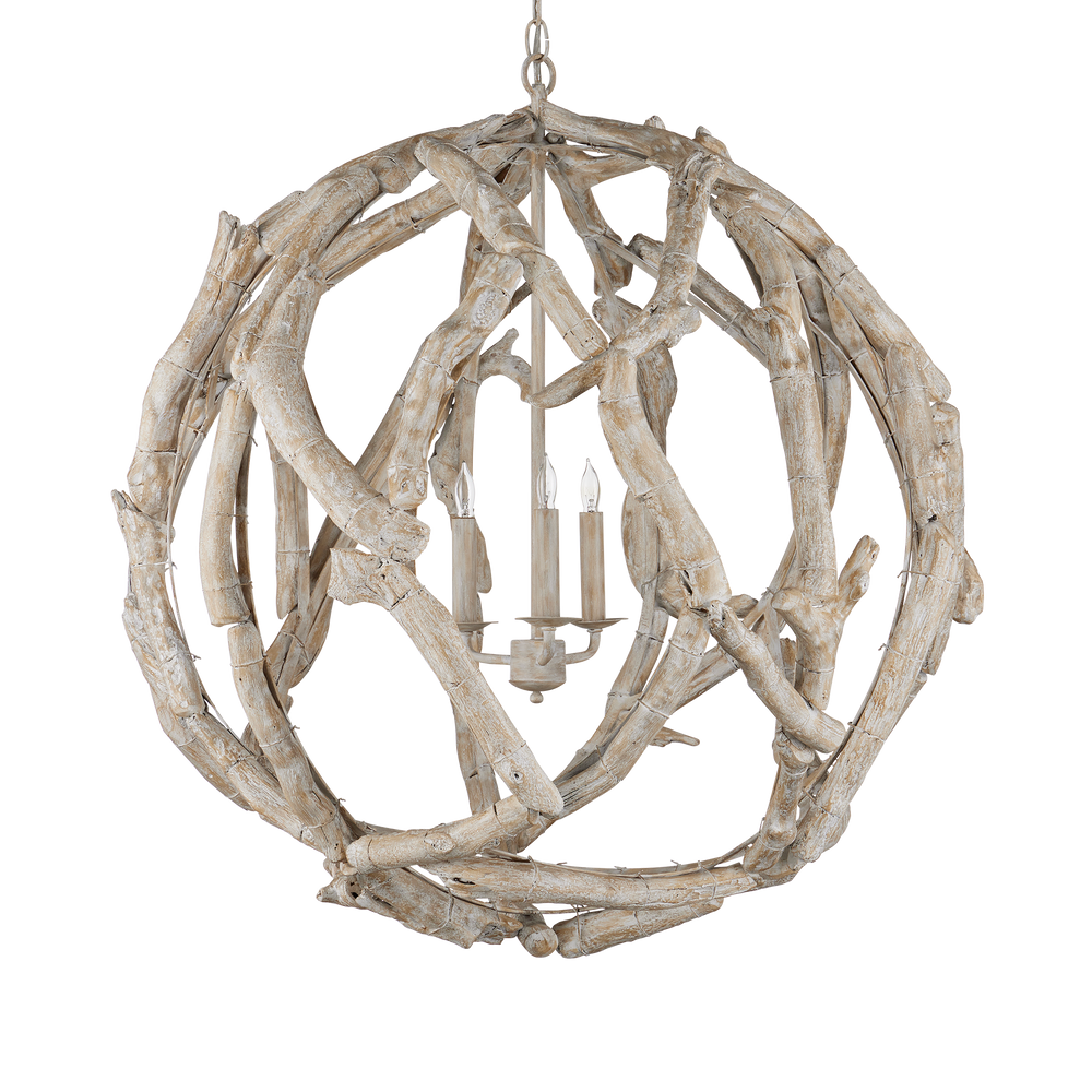 
                      
                        Driftwood Whitewash Orb Chandelier
                      
                    