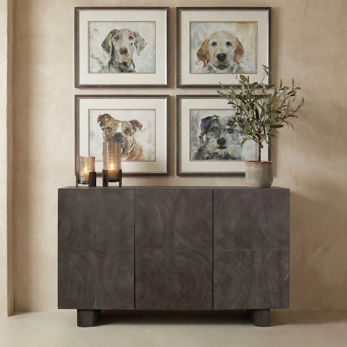 Uttermost Phineas 3 Door Modern Cabinet